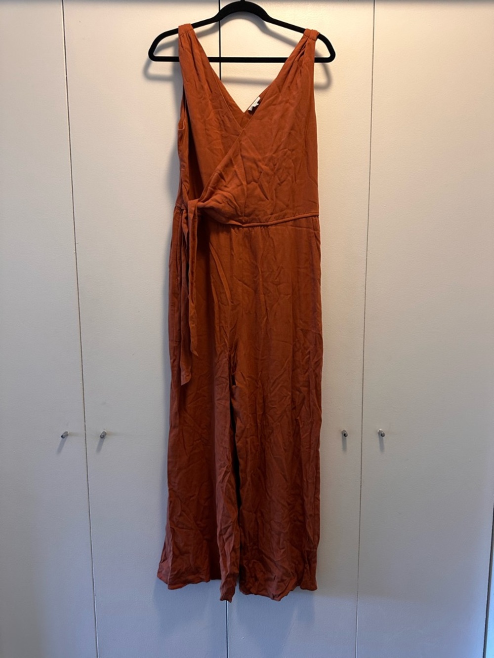 Splendid-Rust Sleeveless Wrap Jumpsuit